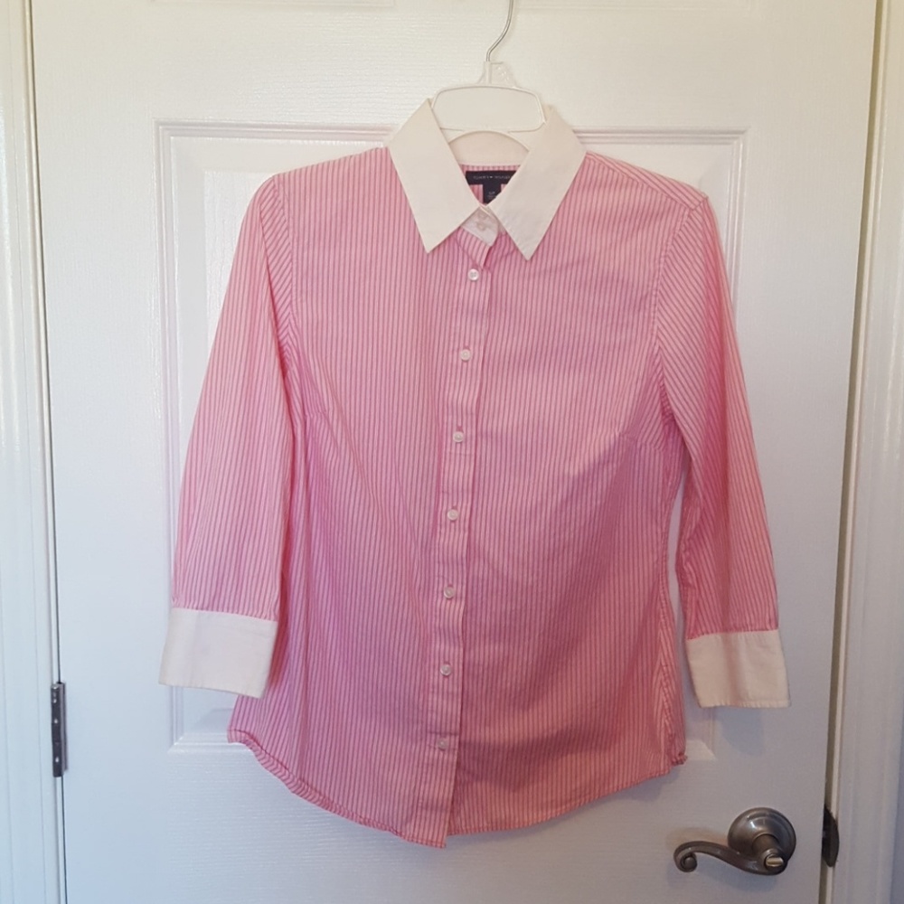Pink Tommy Hilfiger 3/4 sleeve top.